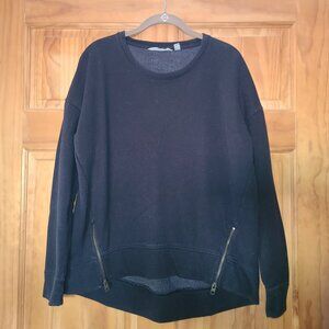 Athleta Black Karma Side Zip Long Sleeve Athleisure Sweatshirt